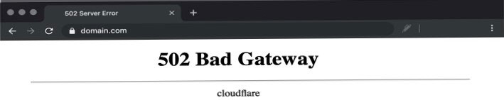 نمونه خطای 502 Bad Gateway